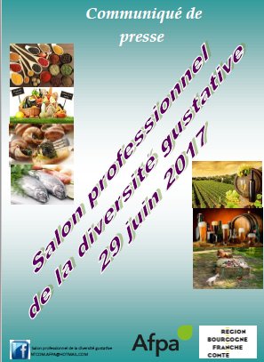 Salon professionel de la diversité gustative le 29 juin 2017 du centre AFPA de Montceau les Mines